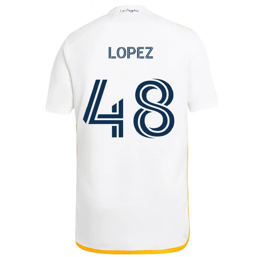 Danxen Kinder Diego López #48 Weiß Gelb Heimtrikot Trikot 2024/25 T-Shirt Schweiz