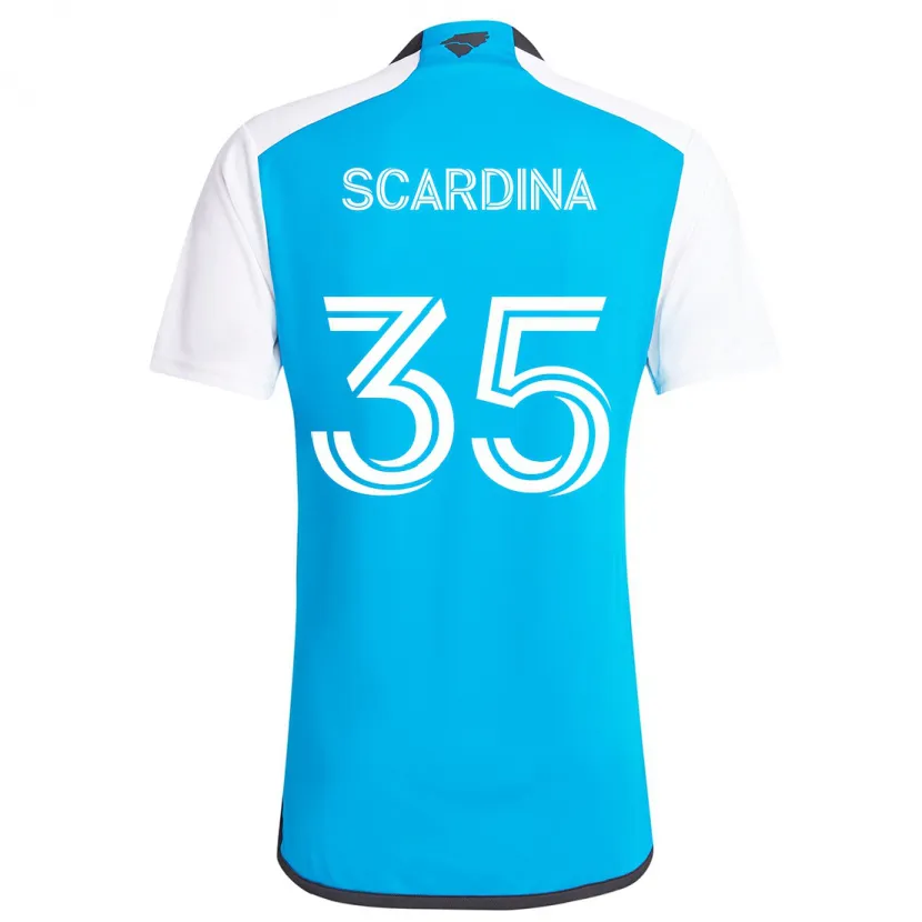 Danxen Kinder Nick Scardina #35 Blau Weiss Heimtrikot Trikot 2024/25 T-Shirt Schweiz