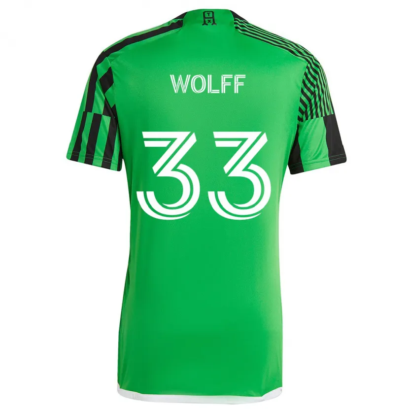 Danxen Kinder Owen Wolff #33 Grün Schwarz Heimtrikot Trikot 2024/25 T-Shirt Schweiz