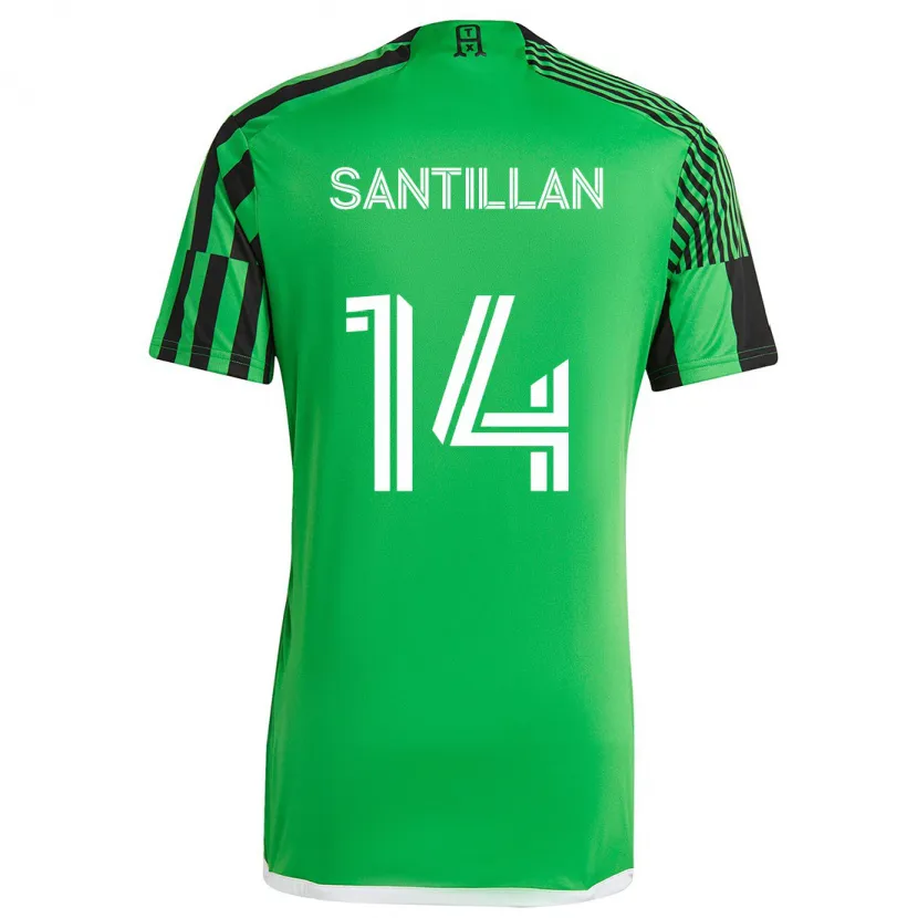 Danxen Kinder Jonathan Santillan #14 Grün Schwarz Heimtrikot Trikot 2024/25 T-Shirt Schweiz