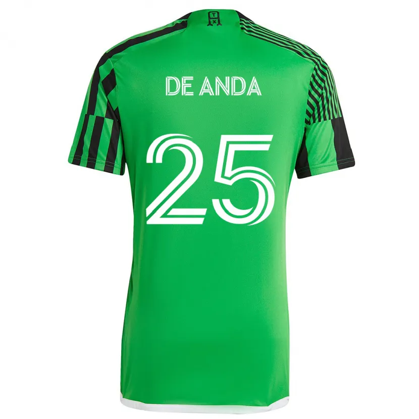 Danxen Kinder Anthony De Anda #25 Grün Schwarz Heimtrikot Trikot 2024/25 T-Shirt Schweiz