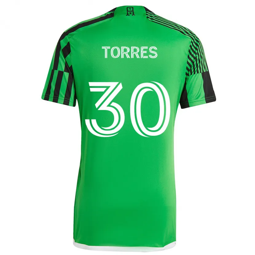 Danxen Kinder Ervin Torres #30 Grün Schwarz Heimtrikot Trikot 2024/25 T-Shirt Schweiz