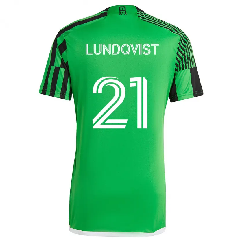 Danxen Kinder Adam Lundqvist #21 Grün Schwarz Heimtrikot Trikot 2024/25 T-Shirt Schweiz