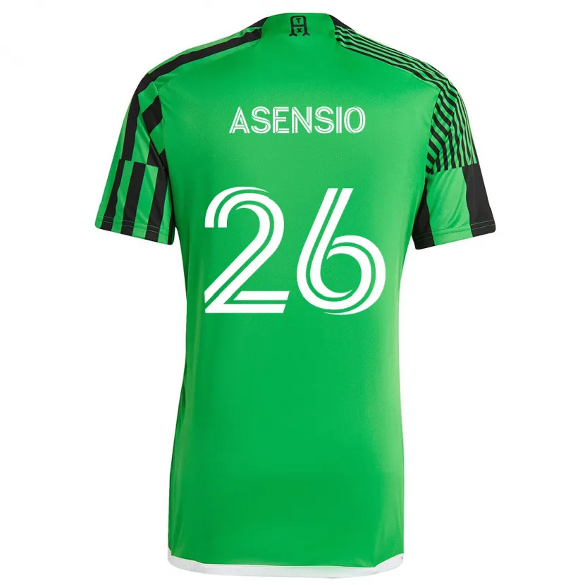 Danxen Kinder Charlie Asensio #26 Grün Schwarz Heimtrikot Trikot 2024/25 T-Shirt Schweiz