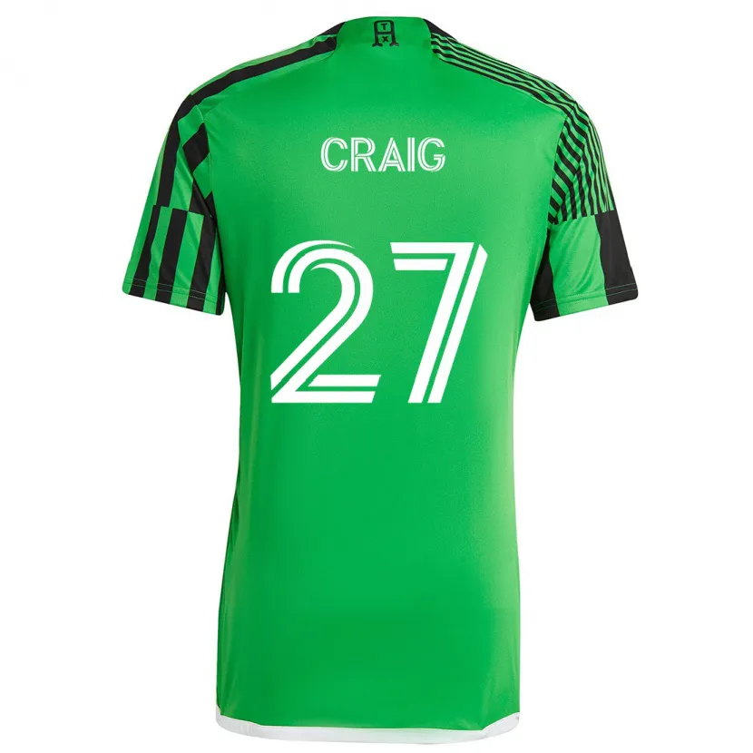 Danxen Kinder Brandan Craig #27 Grün Schwarz Heimtrikot Trikot 2024/25 T-Shirt Schweiz