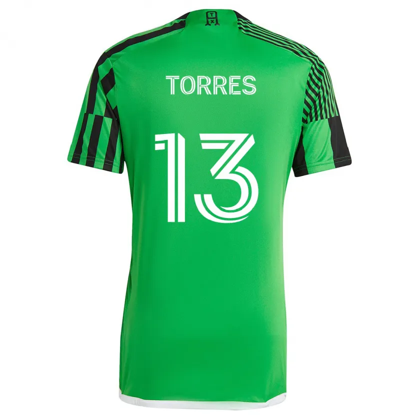 Danxen Kinder Leo Torres #13 Grün Schwarz Heimtrikot Trikot 2024/25 T-Shirt Schweiz