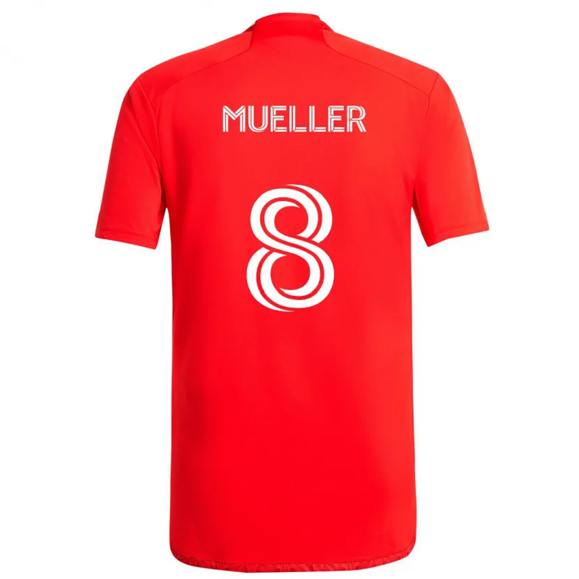 Danxen Kinder Chris Mueller #8 Rot-Weiss Heimtrikot Trikot 2024/25 T-Shirt Schweiz