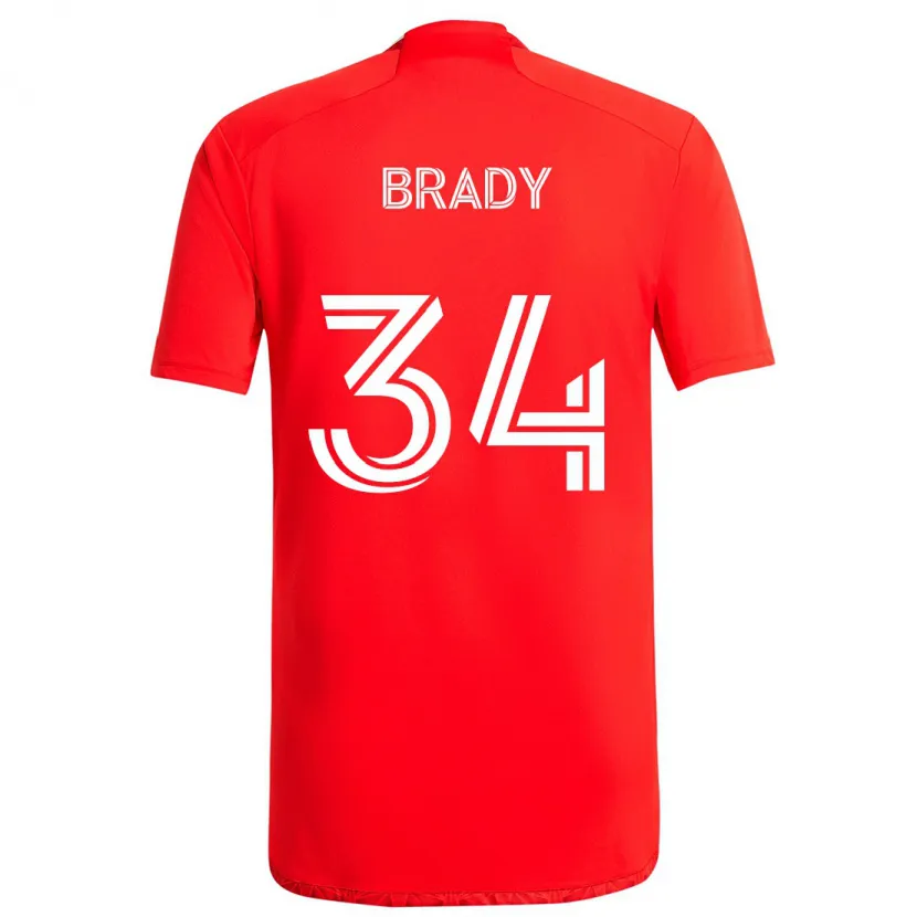 Danxen Kinder Chris Brady #34 Rot-Weiss Heimtrikot Trikot 2024/25 T-Shirt Schweiz