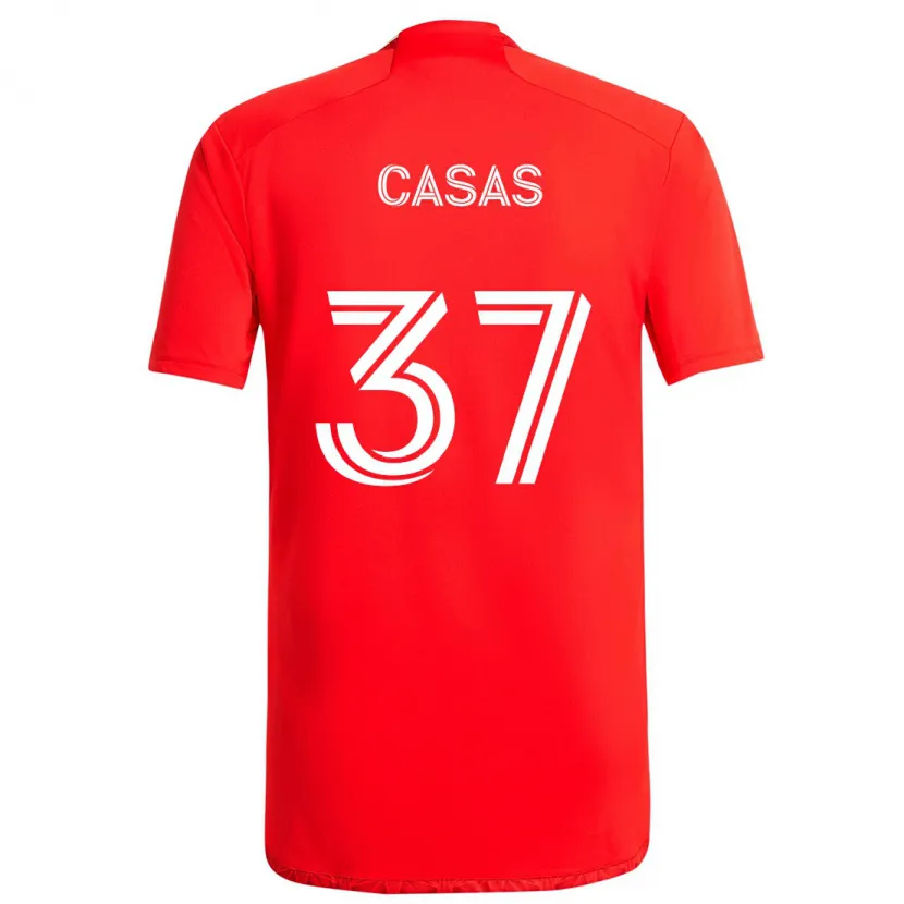 Danxen Kinder Javier Casas #37 Rot-Weiss Heimtrikot Trikot 2024/25 T-Shirt Schweiz