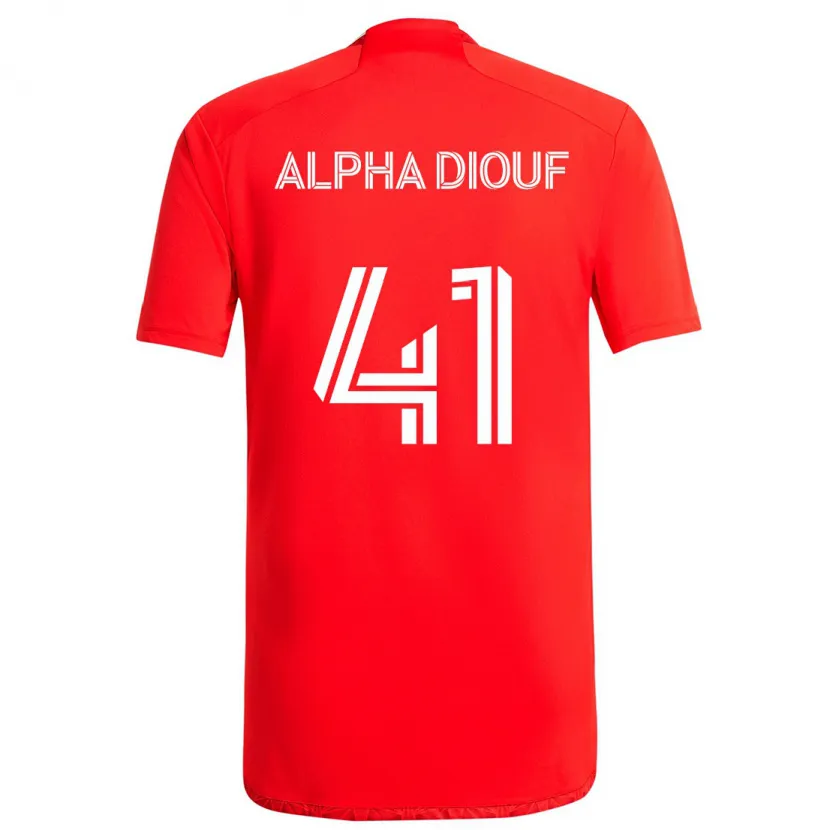 Danxen Kinder Jean Alpha Diouf #41 Rot-Weiss Heimtrikot Trikot 2024/25 T-Shirt Schweiz