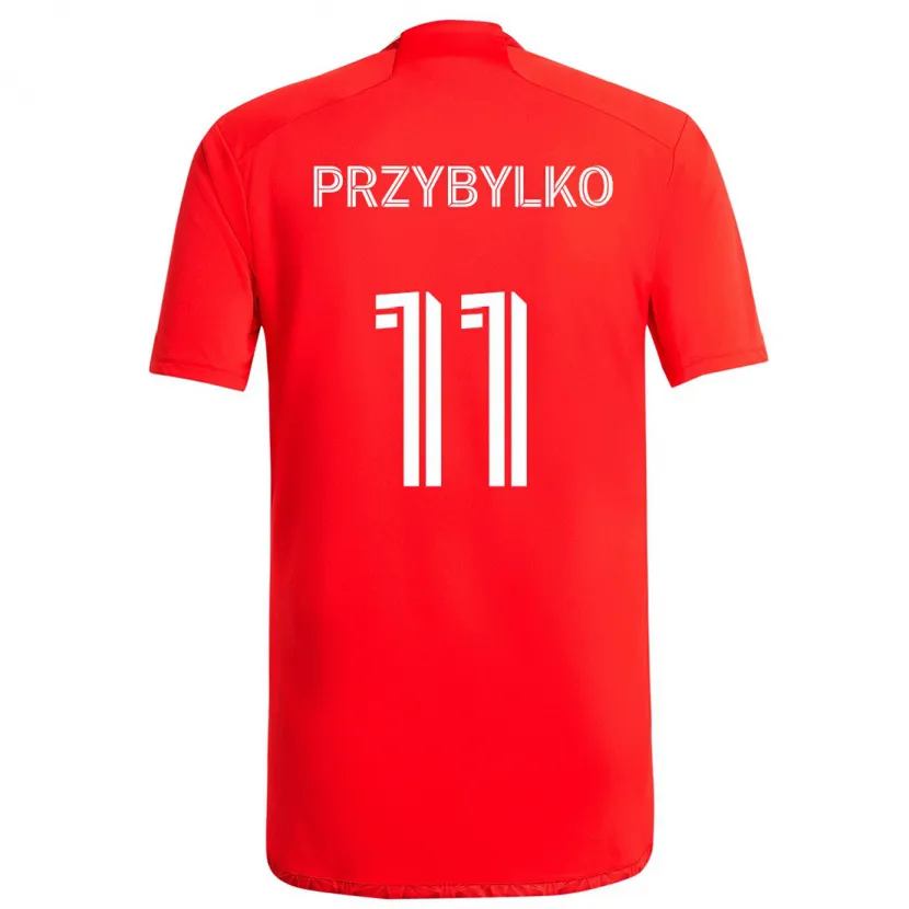 Danxen Kinder Kacper Przybylko #11 Rot-Weiss Heimtrikot Trikot 2024/25 T-Shirt Schweiz