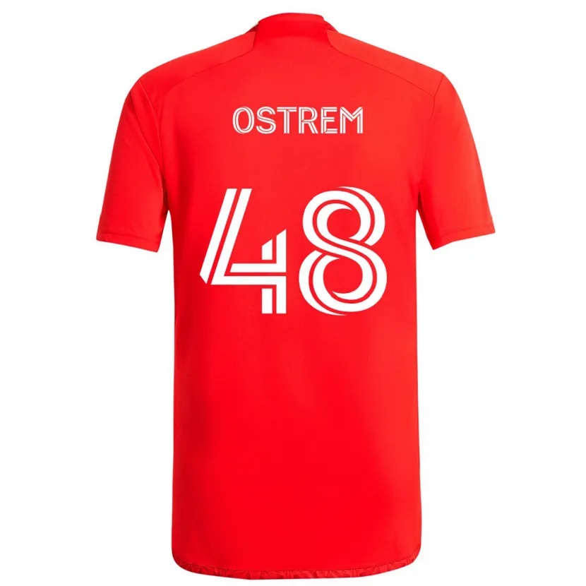 Danxen Kinder Charlie Ostrem #48 Rot-Weiss Heimtrikot Trikot 2024/25 T-Shirt Schweiz