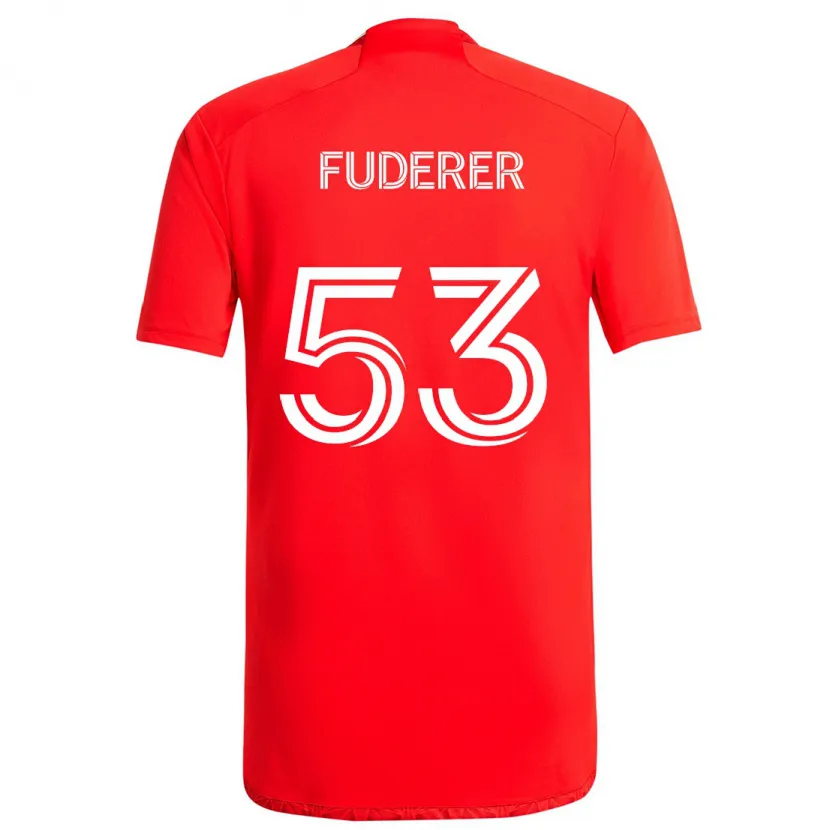 Danxen Kinder Jake Fuderer #53 Rot-Weiss Heimtrikot Trikot 2024/25 T-Shirt Schweiz