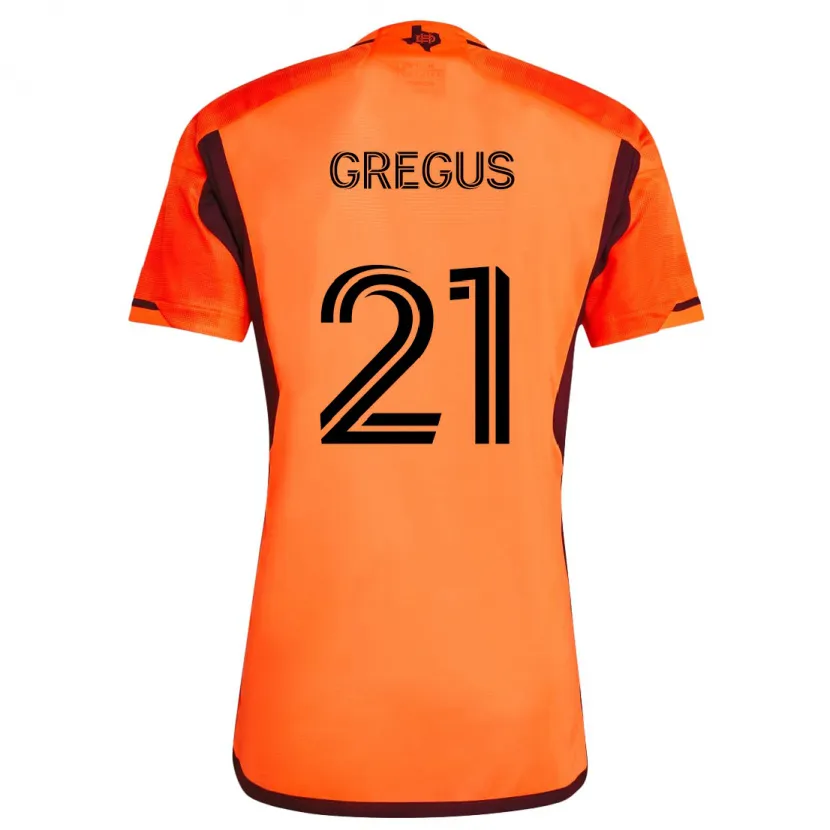 Danxen Kinder Jan Gregus #21 Orange Schwarz Heimtrikot Trikot 2024/25 T-Shirt Schweiz