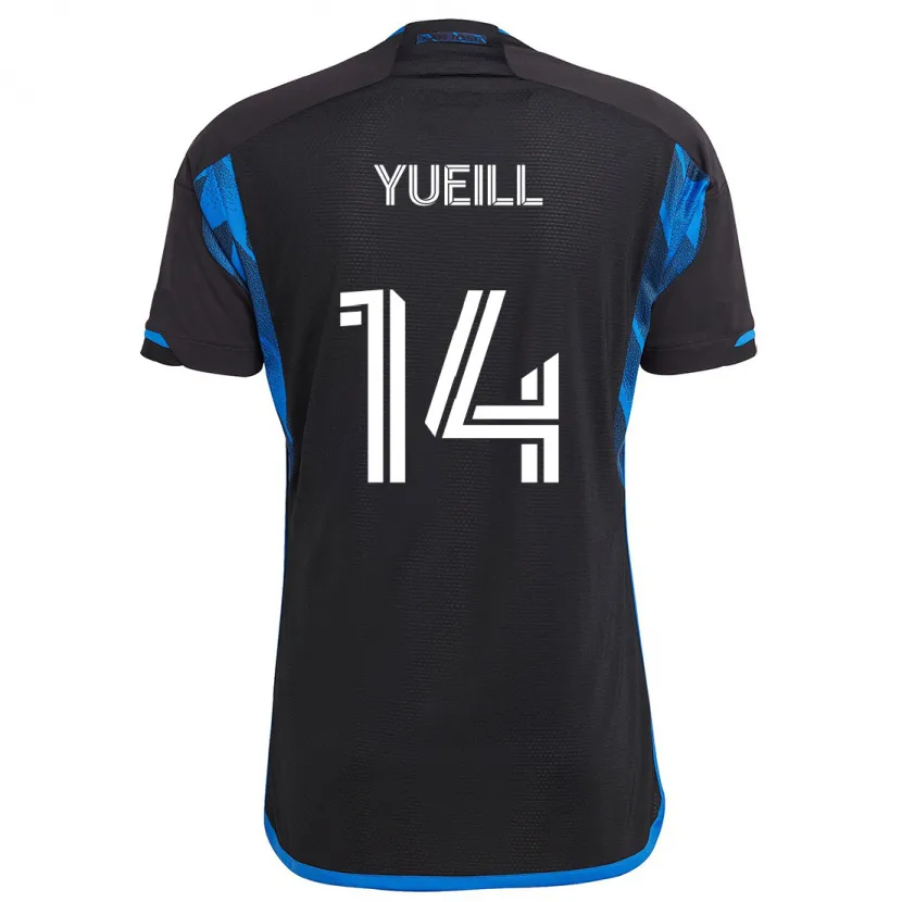 Danxen Kinder Jackson Yueill #14 Blau Schwarz Heimtrikot Trikot 2024/25 T-Shirt Schweiz