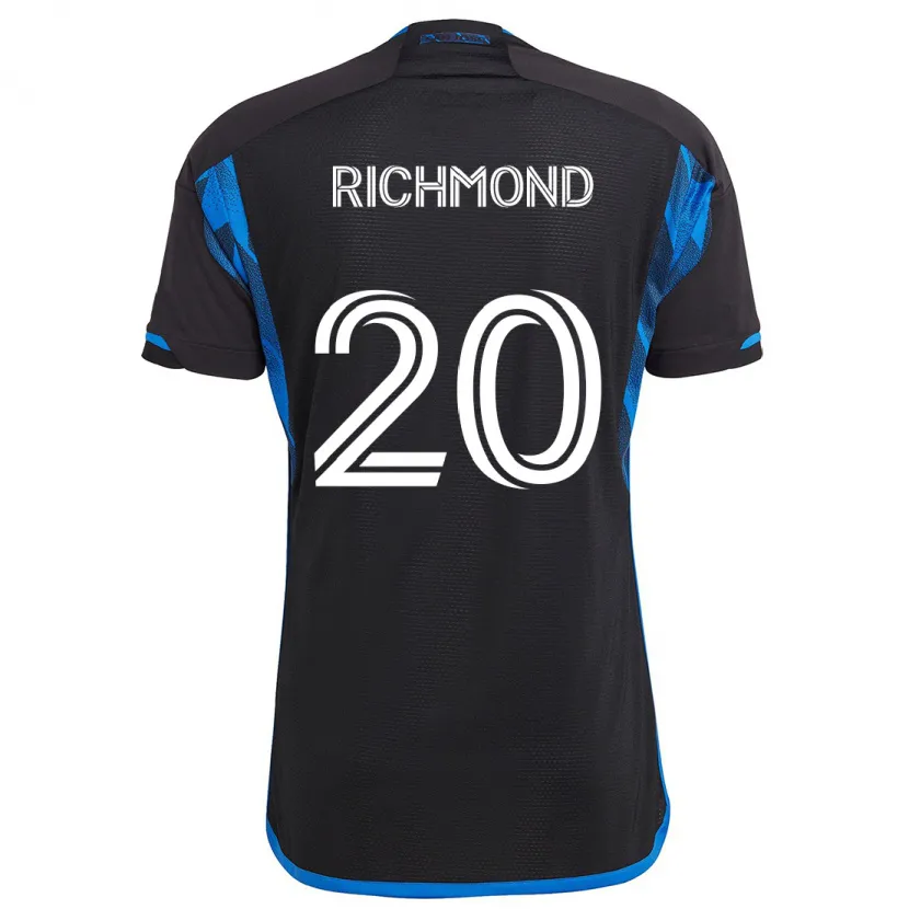 Danxen Kinder Will Richmond #20 Blau Schwarz Heimtrikot Trikot 2024/25 T-Shirt Schweiz