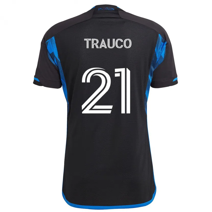 Danxen Kinder Miguel Trauco #21 Blau Schwarz Heimtrikot Trikot 2024/25 T-Shirt Schweiz