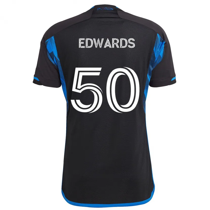 Danxen Kinder Aaron Edwards #50 Blau Schwarz Heimtrikot Trikot 2024/25 T-Shirt Schweiz