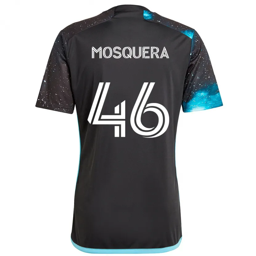 Danxen Kinder Juan Camilo Mosquera #46 Schwarz Blau Heimtrikot Trikot 2024/25 T-Shirt Schweiz