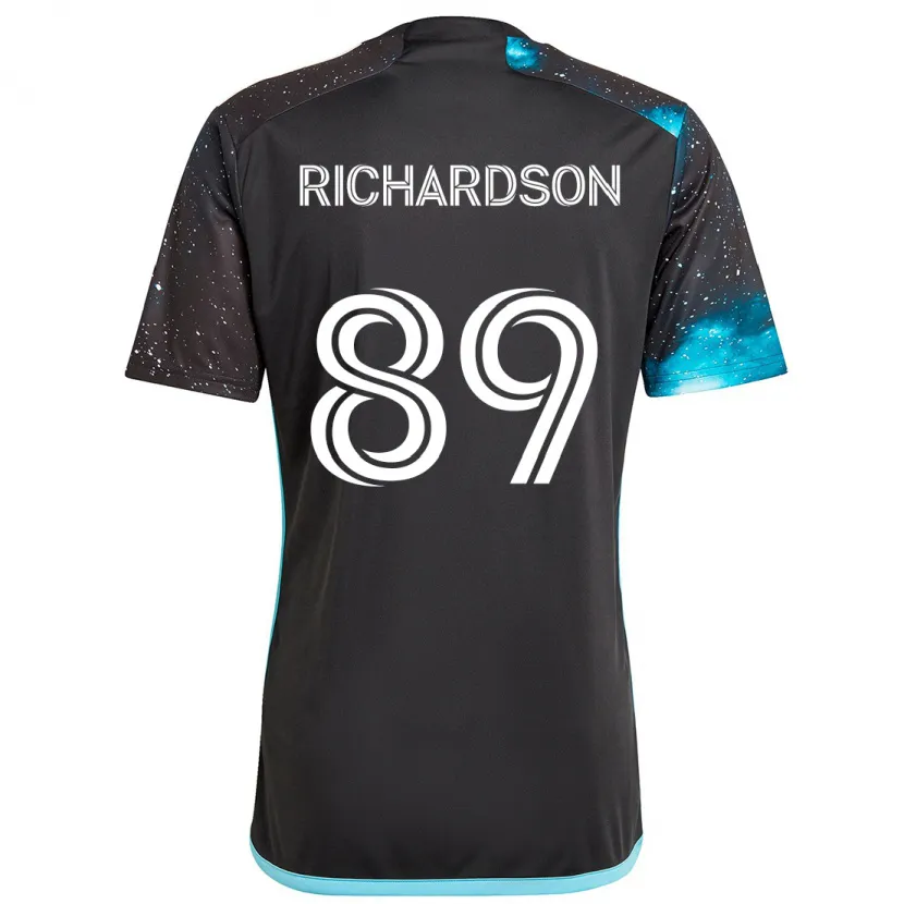 Danxen Kinder Nick Richardson #89 Schwarz Blau Heimtrikot Trikot 2024/25 T-Shirt Schweiz