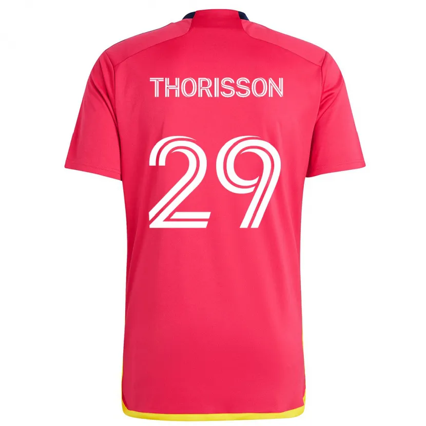 Danxen Kinder Nökkvi Thórisson #29 Rot Blau Heimtrikot Trikot 2024/25 T-Shirt Schweiz