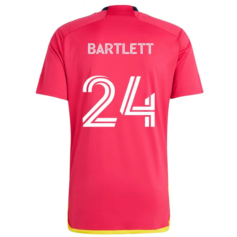 Danxen Kinder Lucas Bartlett #24 Rot Blau Heimtrikot Trikot 2024/25 T-Shirt Schweiz