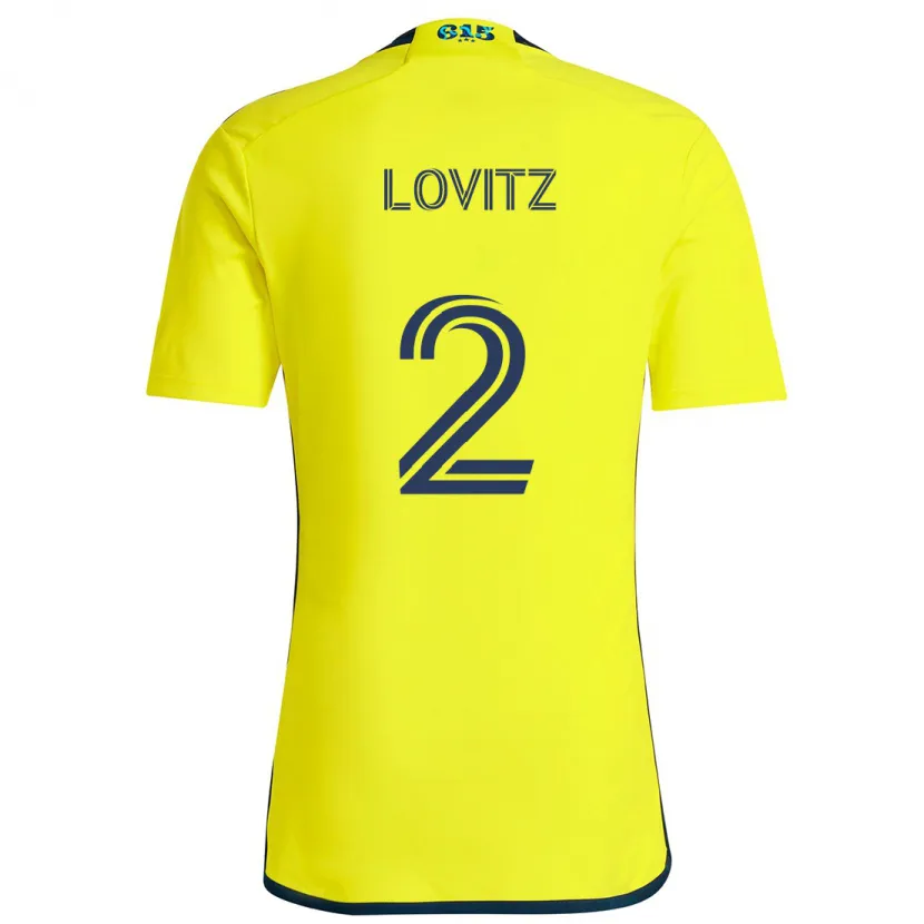 Danxen Kinder Daniel Lovitz #2 Gelb Blau Heimtrikot Trikot 2024/25 T-Shirt Schweiz