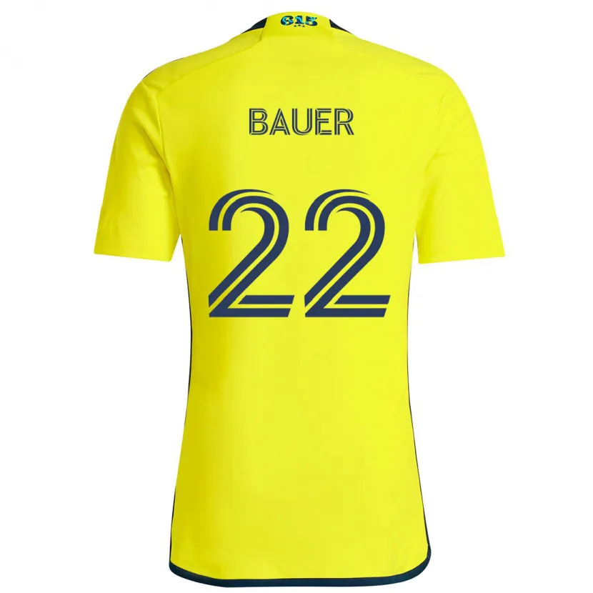 Danxen Kinder Josh Bauer #22 Gelb Blau Heimtrikot Trikot 2024/25 T-Shirt Schweiz