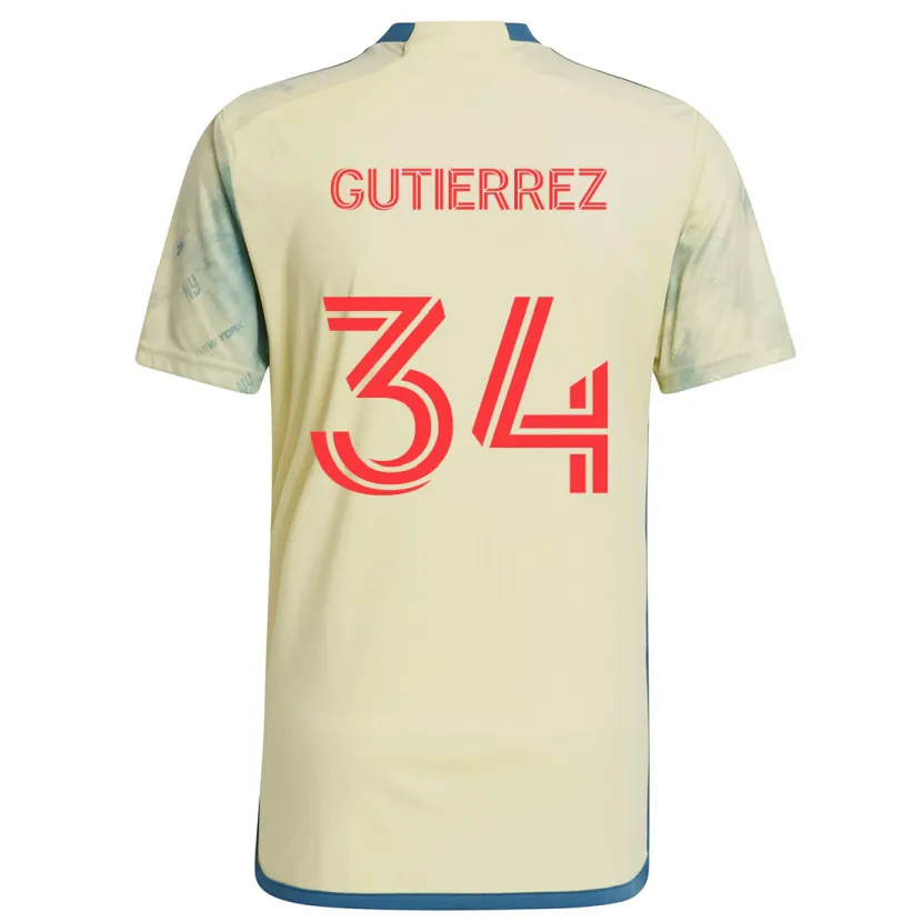 Danxen Kinder Juan Gutiérrez #34 Gelb Rot Blau Heimtrikot Trikot 2024/25 T-Shirt Schweiz