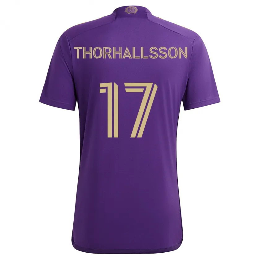 Danxen Kinder Dagur Dan Thórhallsson #17 Lila Gelb Heimtrikot Trikot 2024/25 T-Shirt Schweiz