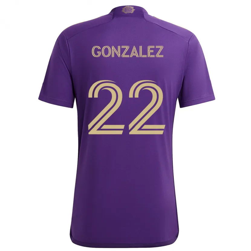 Danxen Kinder Gastón González #22 Lila Gelb Heimtrikot Trikot 2024/25 T-Shirt Schweiz