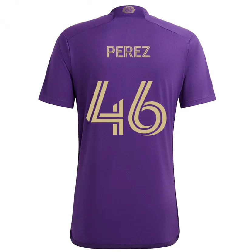 Danxen Kinder Franco Pérez #46 Lila Gelb Heimtrikot Trikot 2024/25 T-Shirt Schweiz