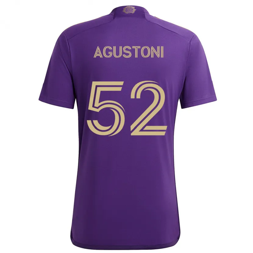 Danxen Kinder Gonzalo Agustoni #52 Lila Gelb Heimtrikot Trikot 2024/25 T-Shirt Schweiz