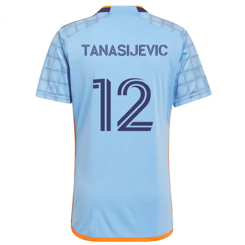 Danxen Kinder Strahinja Tanasijevic #12 Blau Orange Heimtrikot Trikot 2024/25 T-Shirt Schweiz