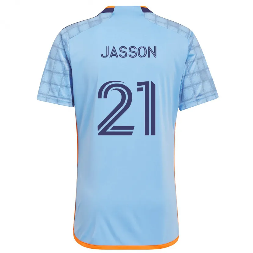 Danxen Kinder Andres Jasson #21 Blau Orange Heimtrikot Trikot 2024/25 T-Shirt Schweiz