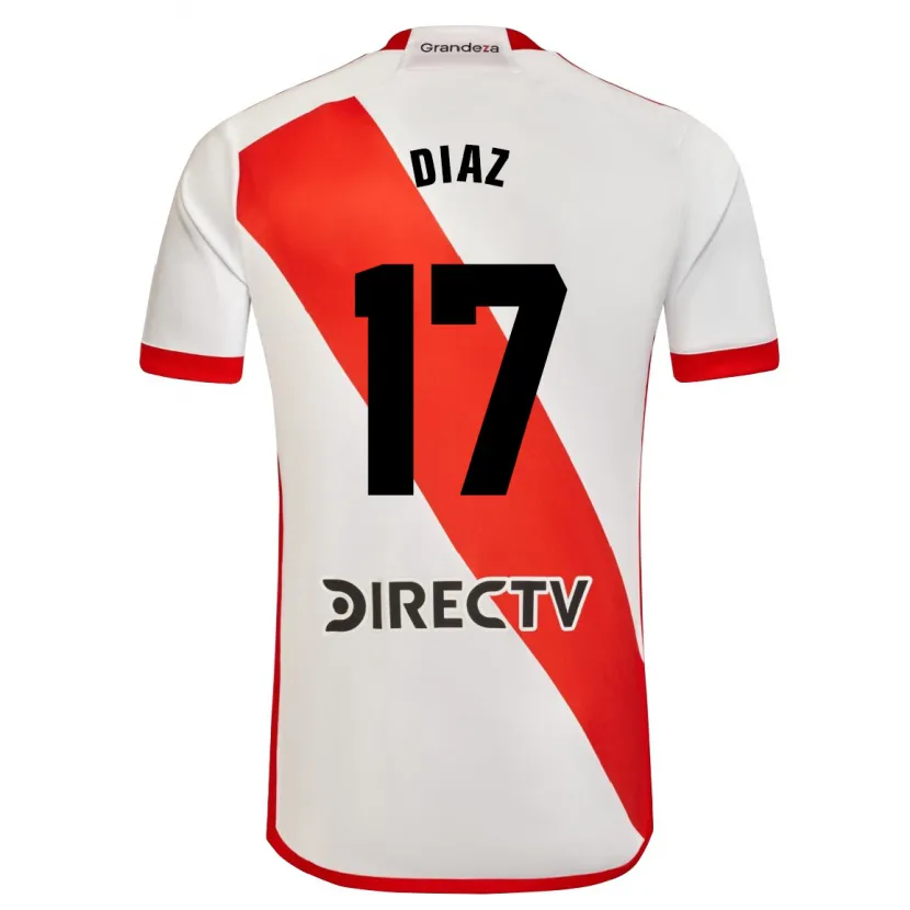 Danxen Kinder Paulo Díaz #17 Weiß Rot Heimtrikot Trikot 2024/25 T-Shirt Schweiz