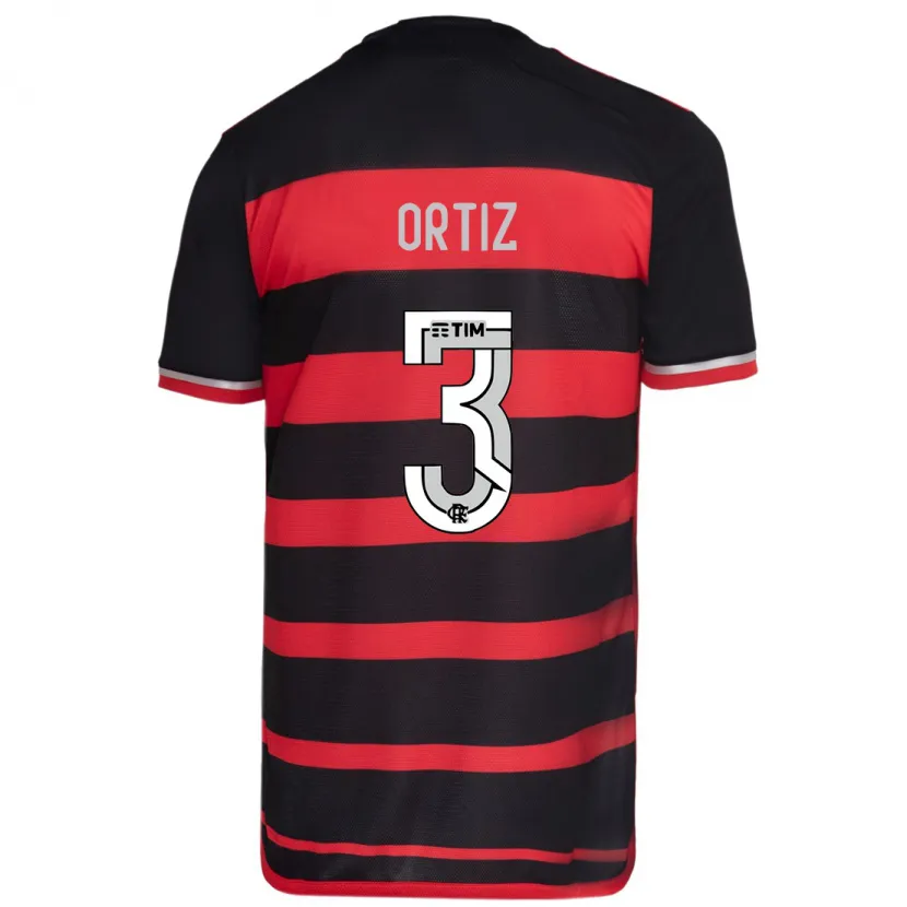 Danxen Kinder Léo Ortiz #3 Rot Schwarz Heimtrikot Trikot 2024/25 T-Shirt Schweiz