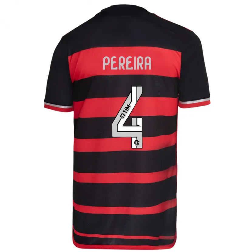 Danxen Kinder Léo Pereira #4 Rot Schwarz Heimtrikot Trikot 2024/25 T-Shirt Schweiz