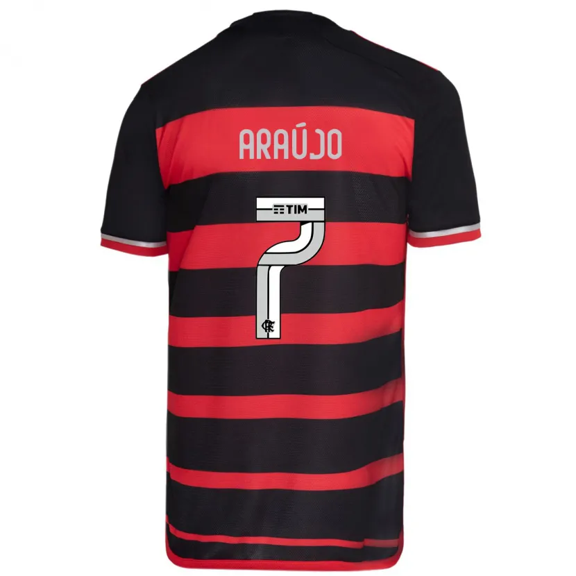 Danxen Kinder Luiz Araújo #7 Rot Schwarz Heimtrikot Trikot 2024/25 T-Shirt Schweiz