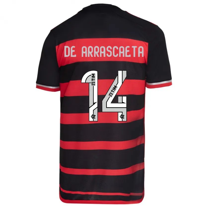 Danxen Kinder Giorgian De Arrascaeta #14 Rot Schwarz Heimtrikot Trikot 2024/25 T-Shirt Schweiz