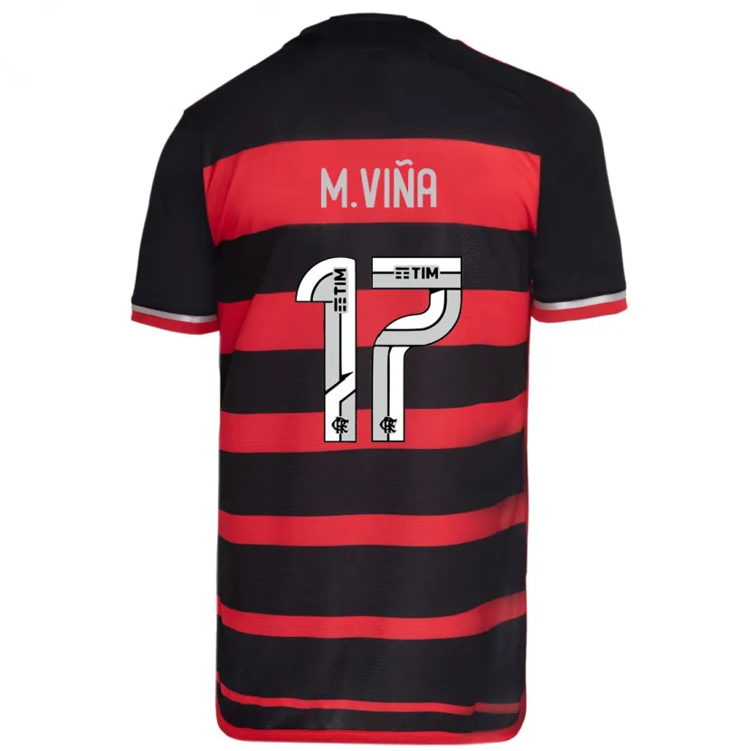 Danxen Kinder Matías Viña #17 Rot Schwarz Heimtrikot Trikot 2024/25 T-Shirt Schweiz