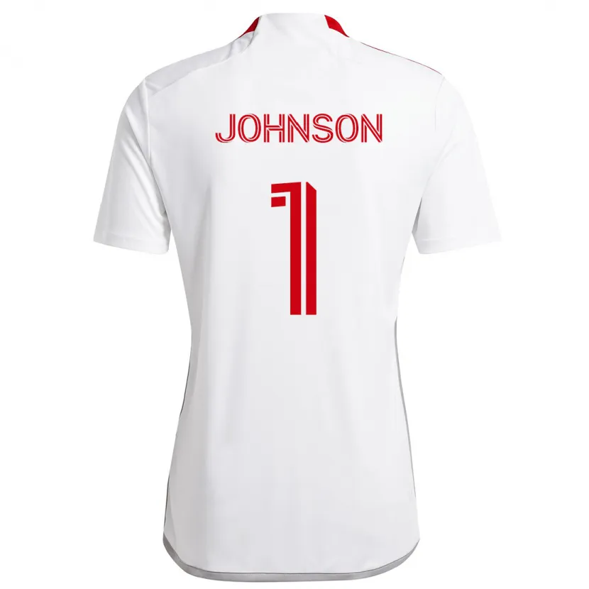 Danxen Kinder Sean Johnson #1 Weiß Rot Auswärtstrikot Trikot 2024/25 T-Shirt Schweiz