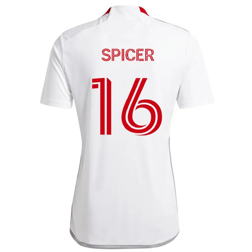 Danxen Kinder Tyrese Spicer #16 Weiß Rot Auswärtstrikot Trikot 2024/25 T-Shirt Schweiz