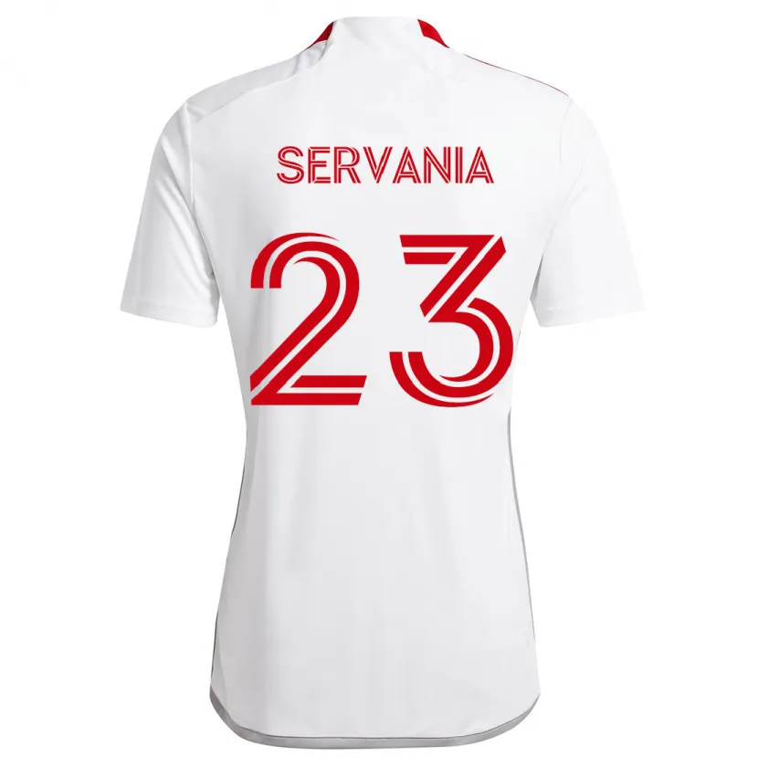 Danxen Kinder Brandon Servania #23 Weiß Rot Auswärtstrikot Trikot 2024/25 T-Shirt Schweiz