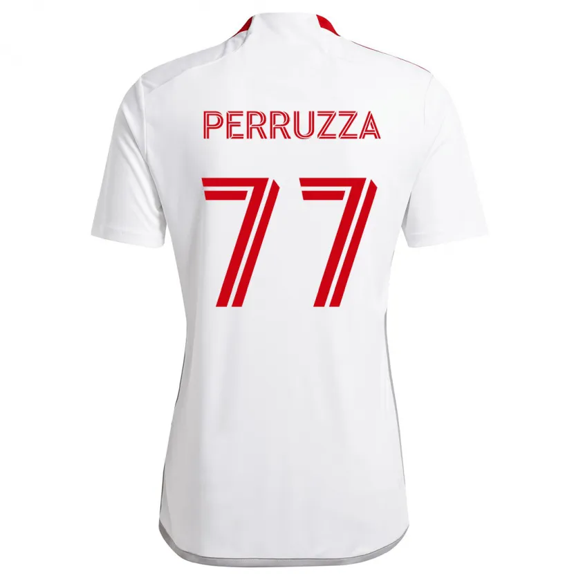 Danxen Kinder Jordan Perruzza #77 Weiß Rot Auswärtstrikot Trikot 2024/25 T-Shirt Schweiz