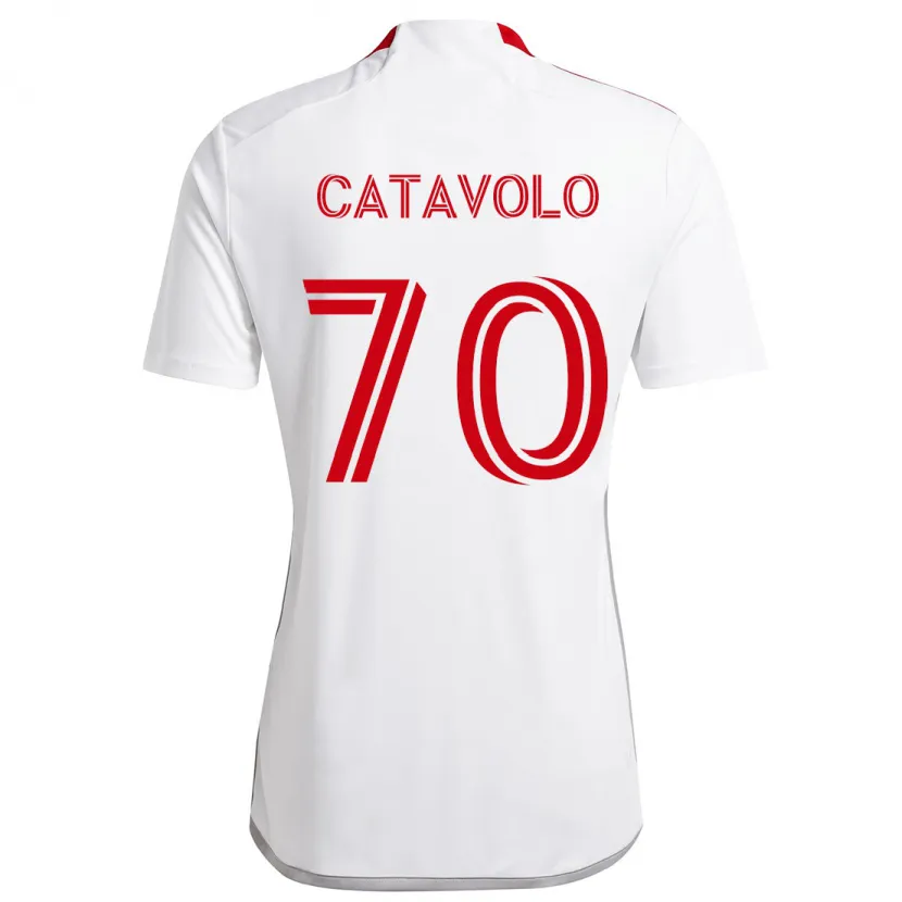 Danxen Kinder Matthew Catavolo #70 Weiß Rot Auswärtstrikot Trikot 2024/25 T-Shirt Schweiz