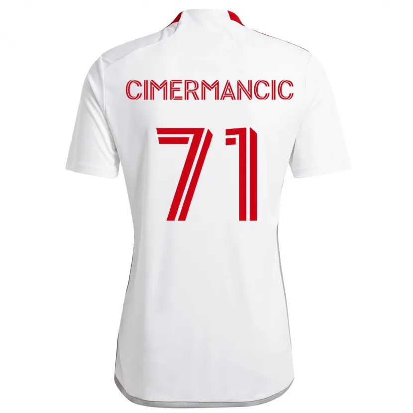 Danxen Kinder Markus Cimermancic #71 Weiß Rot Auswärtstrikot Trikot 2024/25 T-Shirt Schweiz