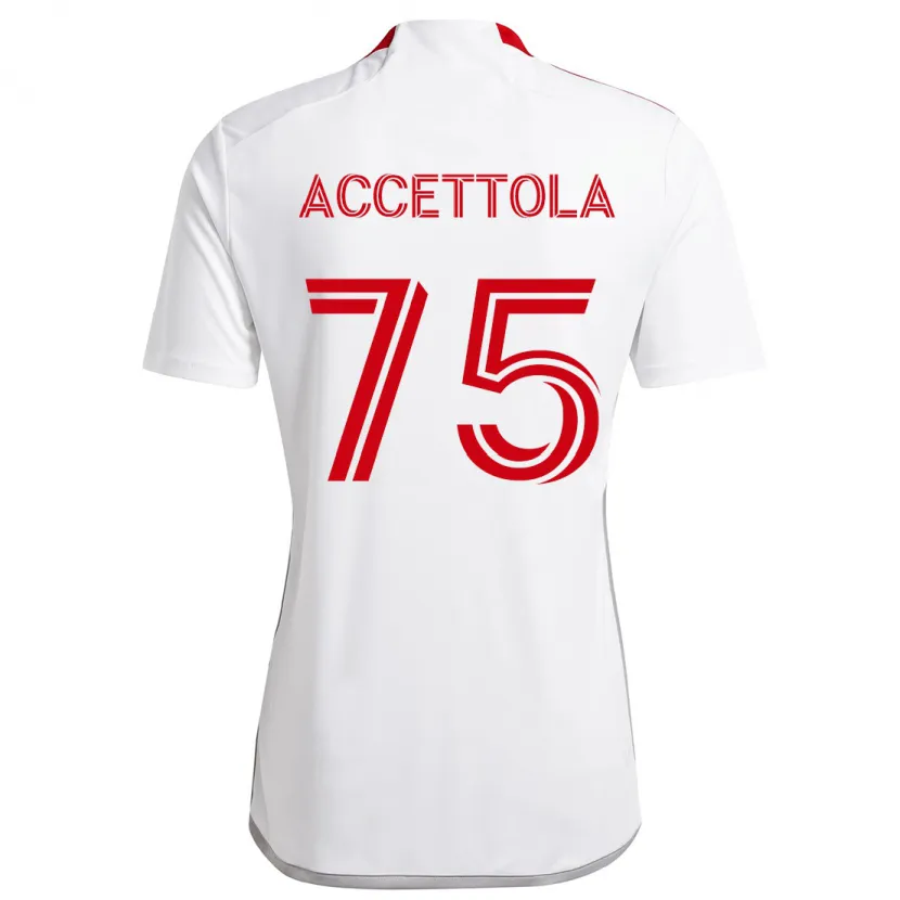 Danxen Kinder Luca Accettola #75 Weiß Rot Auswärtstrikot Trikot 2024/25 T-Shirt Schweiz