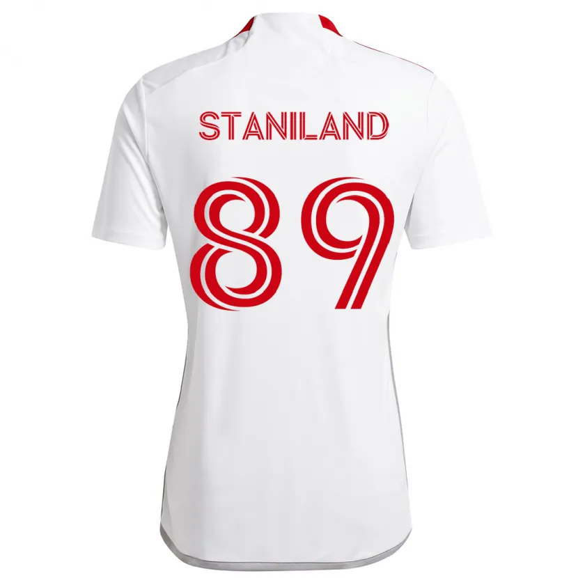 Danxen Kinder Charlie Staniland #89 Weiß Rot Auswärtstrikot Trikot 2024/25 T-Shirt Schweiz