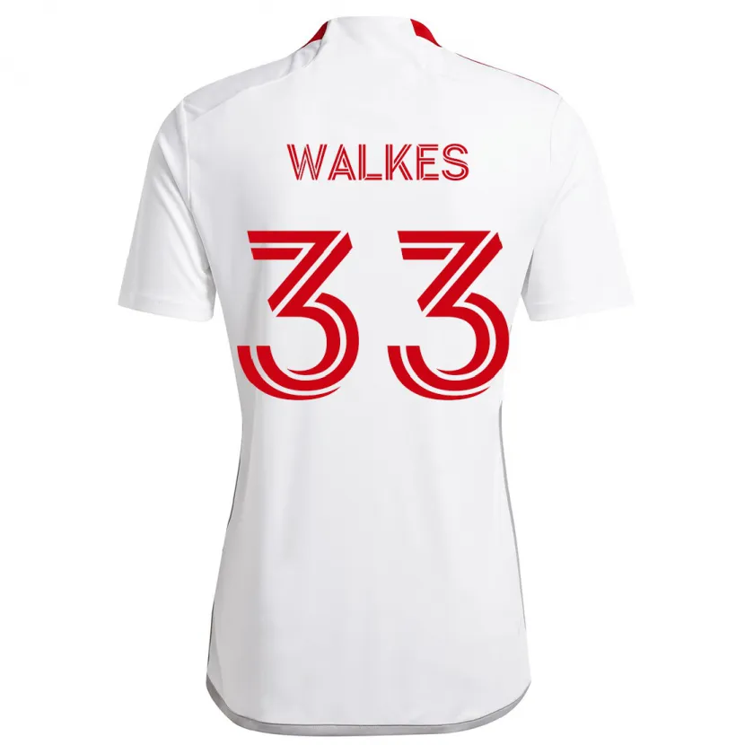 Danxen Kinder Reshaun Walkes #33 Weiß Rot Auswärtstrikot Trikot 2024/25 T-Shirt Schweiz